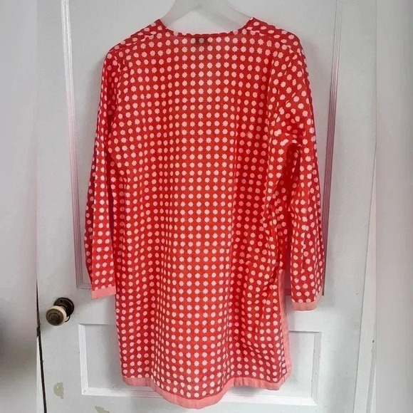Roberta Roller Rabbit Womens Cotton V-Neck Kurta Tunic Top LIKE NEW Size L - Picture 2 of 2